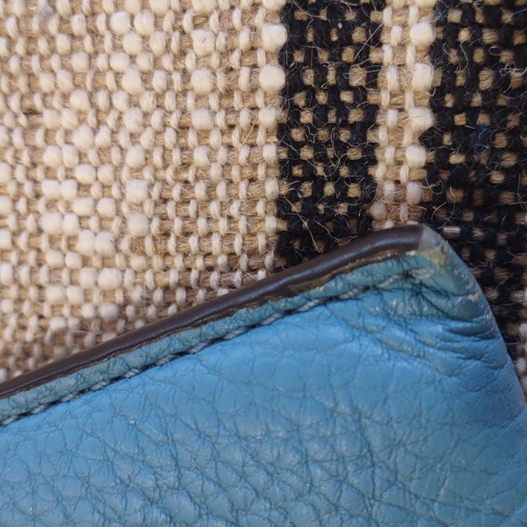 Michael Kors Blue Pebble Leather Single Zip Clutch with Wrist Strap - Picture 15 of 16